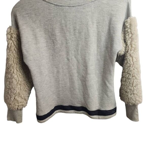 Anthropologie Amadi Shearling Sleeve Pullover Top Size Medium - Picture 13 of 14